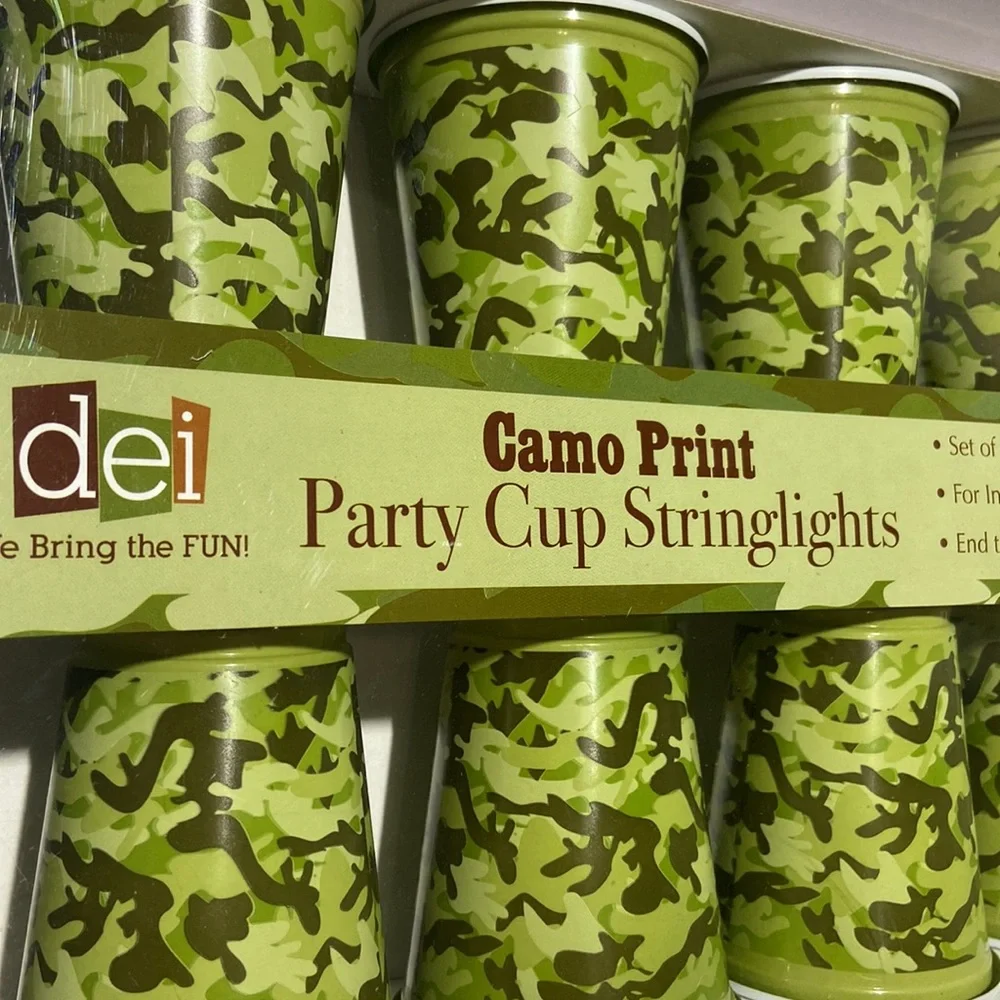 String Lights. End to End Connection. Camouflage Print. New in the Box. 2 Sets.